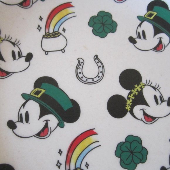 Disney Mickey Minnie Shamrock St. Patrick's Day 4 Bamboo Plates - Picture 4 of 5